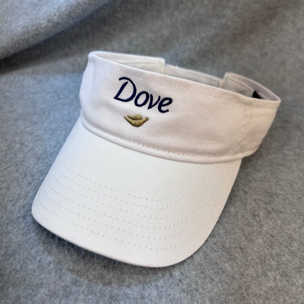 Dove Logo Youth White Otto Sun Visor Adjustable Cotton Twill Hat OSFM